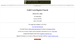 Desktop Screenshot of gold-creek.baptist-church-online.us